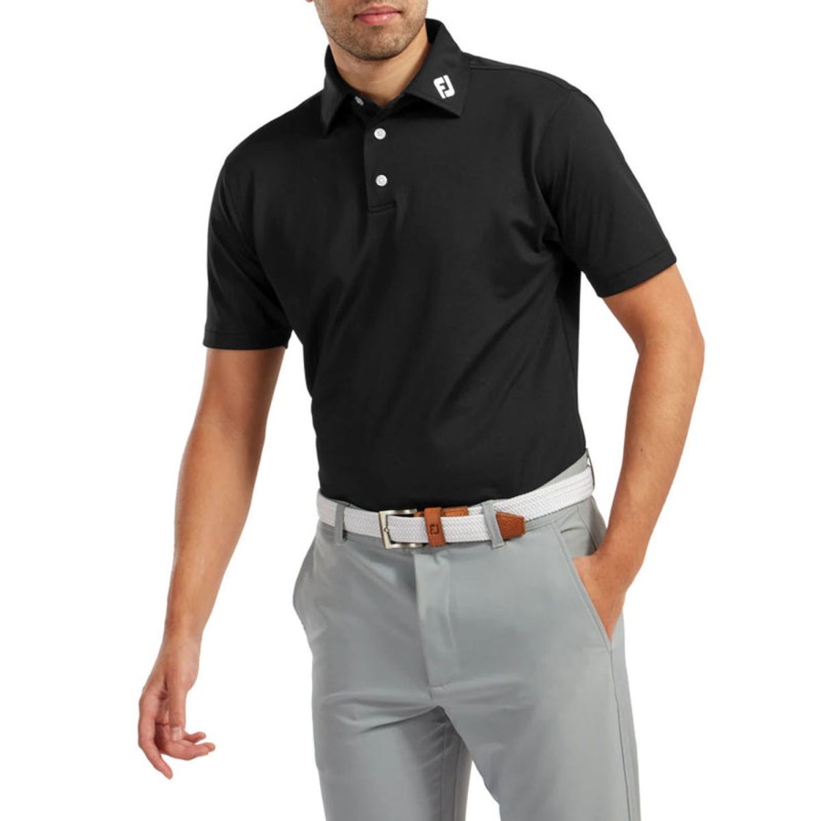 Vetements FootJoy Polos | Polo Pique Solid Noir Homme