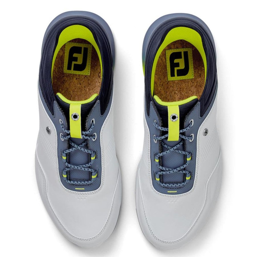 Chaussures FootJoy Chaussures De Golf Homme | Fj Stratos 50080 White Navy Lime Homme