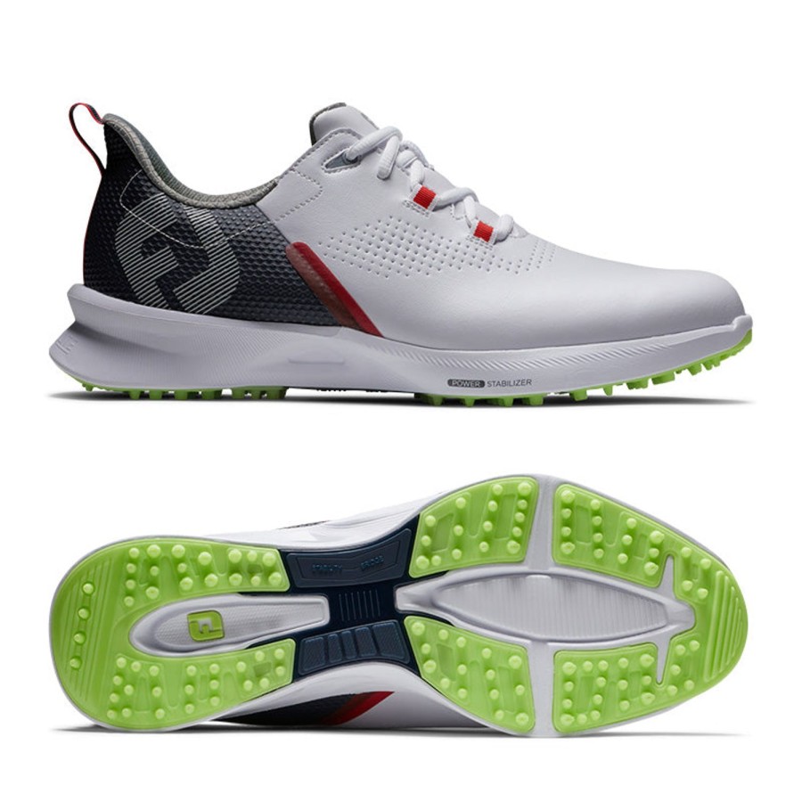 Chaussures FootJoy Chaussures De Golf Homme | Fuel 55452 Blanc/Marine/Lime Homme