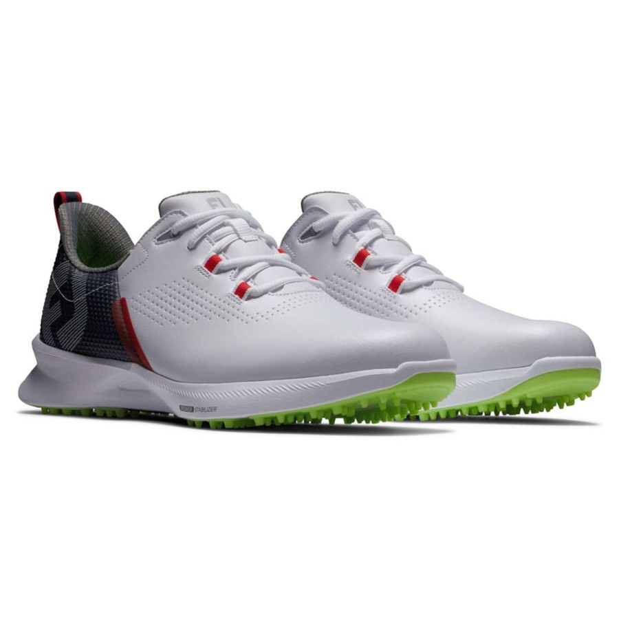 Chaussures FootJoy Chaussures De Golf Homme | Fuel 55452 Blanc/Marine/Lime Homme