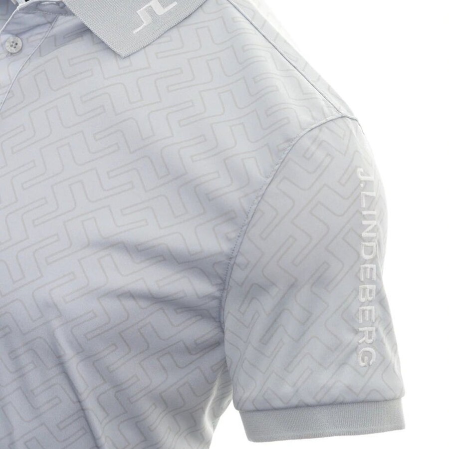 Vetements J.Lindeberg Polos | Polo Tour Tech Print Gmjt05562E2 Blanc/Gris/U217 Homme