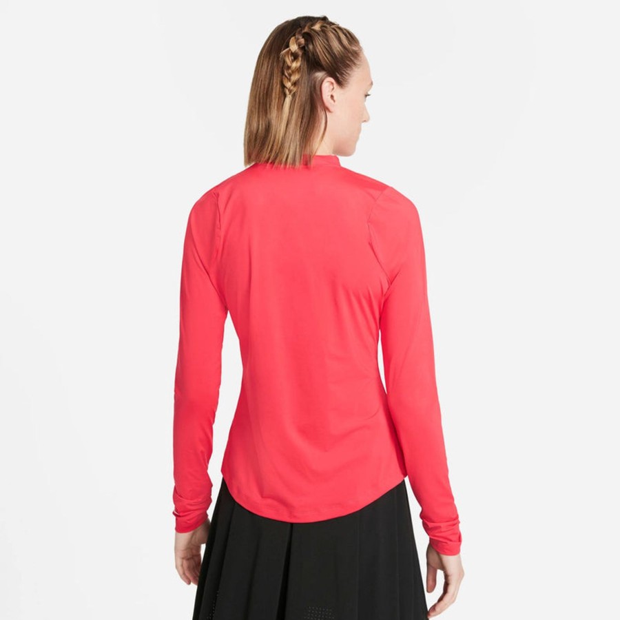 Vetements Nike Golf Polos | Polo Ml Dri Fit Uv Victory Da3173Rouge Femme