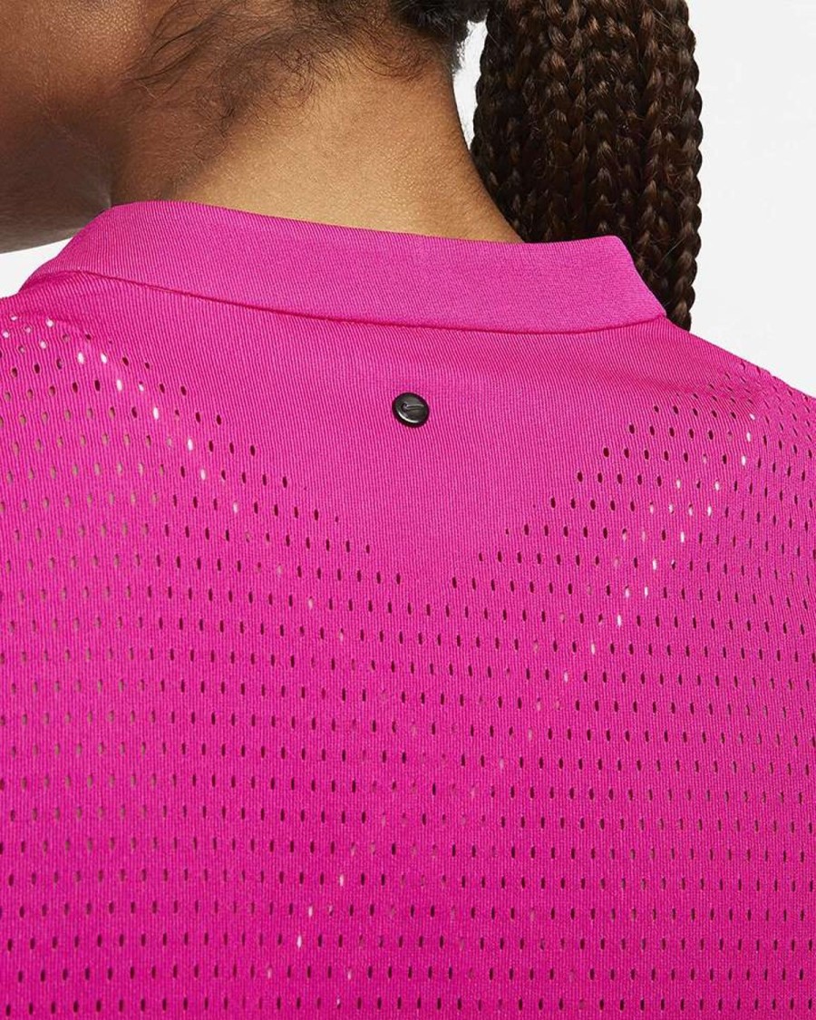 Vetements Nike Golf Polos | Polo Manche Longue Dh1977 E2 Rose/642 Femme