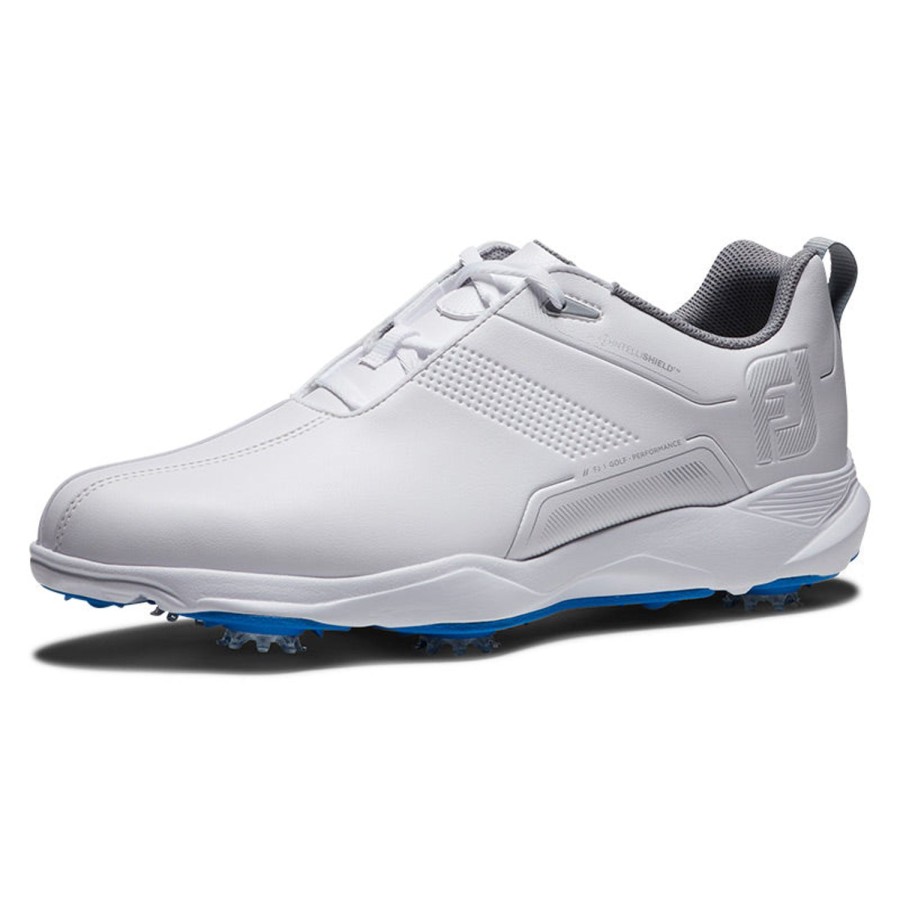 Chaussures FootJoy Chaussures De Golf Homme | Ecomfort 57702 Blanc/Argent Homme