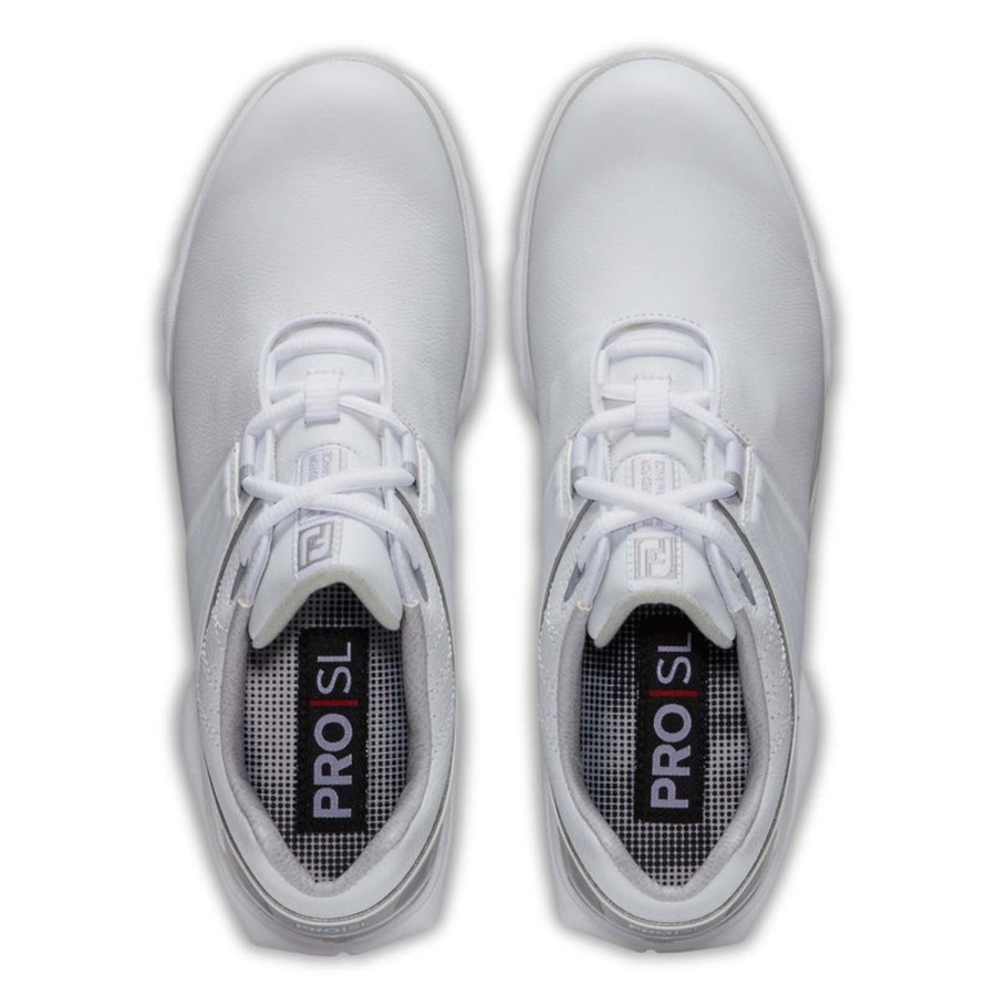 Chaussures FootJoy Chaussures De Golf Femme | Pro Sl 98134 Blanc Gris Femme