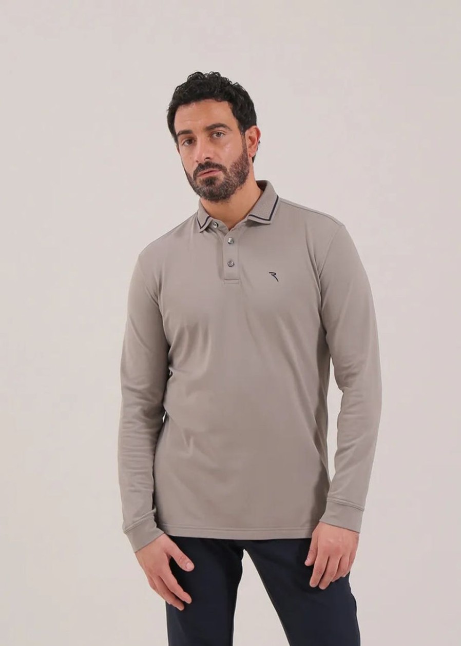 Vetements Chervo Polos | Polo Manches Longues Aerosol Grey Homme