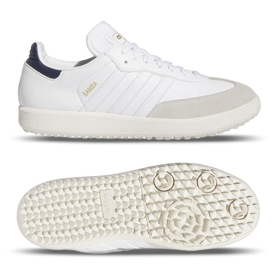 Chaussures Adidas Chaussures De Golf Homme | Samba Golf Ie4870 White/Collegiate Navy