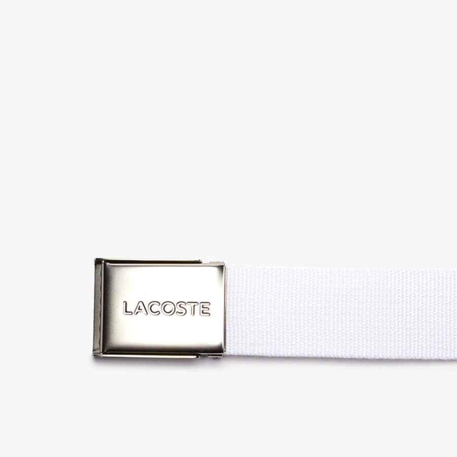 Vetements Lacoste Ceintures | Ceinture Blanc Homme