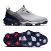 Chaussures FootJoy Chaussures De Golf Homme | Tour Alpha 55500 White/Navy/Grey Homme