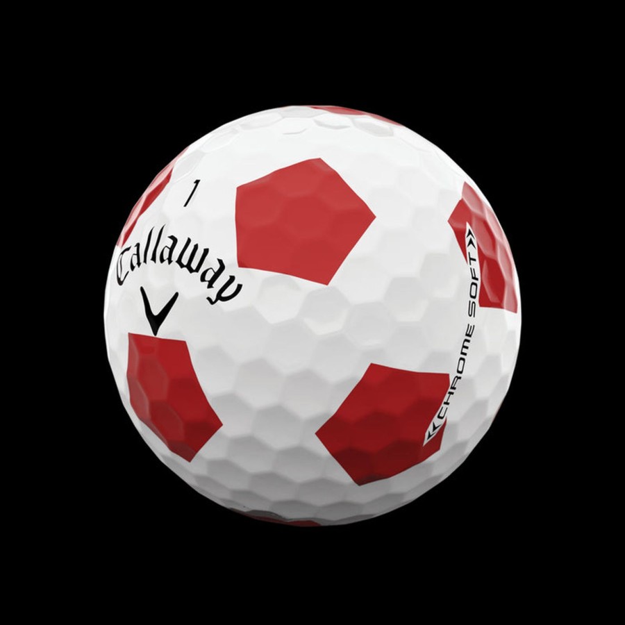 Balles Callaway Golf Balles De Golf Callaway | 12 Balles De Golf Chrome Soft Truvis Rouge/Blanc