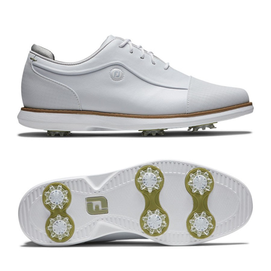 Chaussures FootJoy Chaussures De Golf Femme | Fj Tradition 97914 Blanc Femme