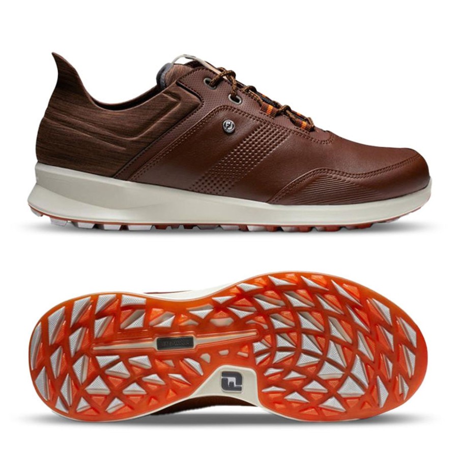 Chaussures FootJoy Chaussures De Golf Homme | Fj Stratos 50073 Cognac Brown Orange Homme