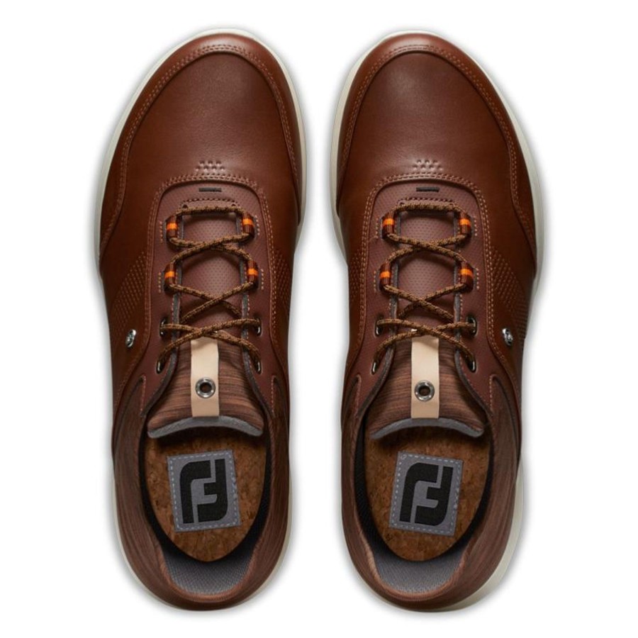 Chaussures FootJoy Chaussures De Golf Homme | Fj Stratos 50073 Cognac Brown Orange Homme