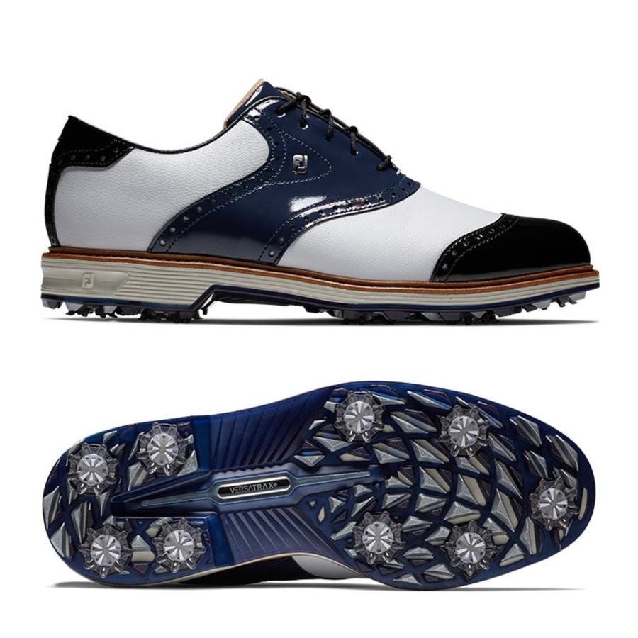 Chaussures FootJoy Chaussures De Golf Homme | Fj Premiere Series Wilcox 54323 Navy White Homme