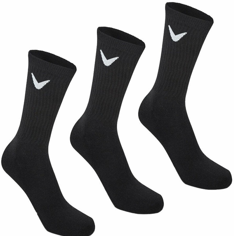 Vetements Callaway Golf Chaussettes | 3 Paires De Chaussettes Sport Crew Noir Homme