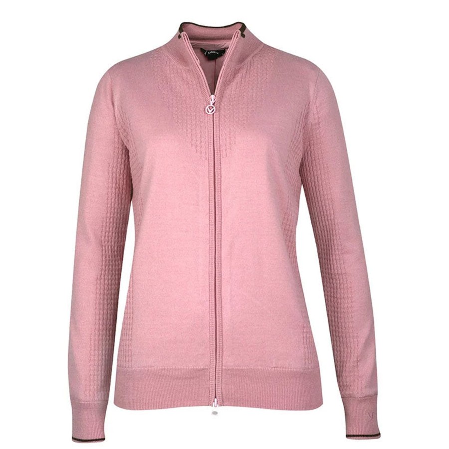 Vetements Callaway Golf Veste Et Coupe-Vent | Coupe Vent Full-Zip Sweater Pink Femme