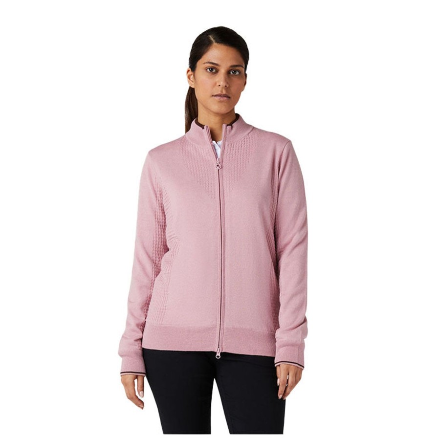 Vetements Callaway Golf Veste Et Coupe-Vent | Coupe Vent Full-Zip Sweater Pink Femme