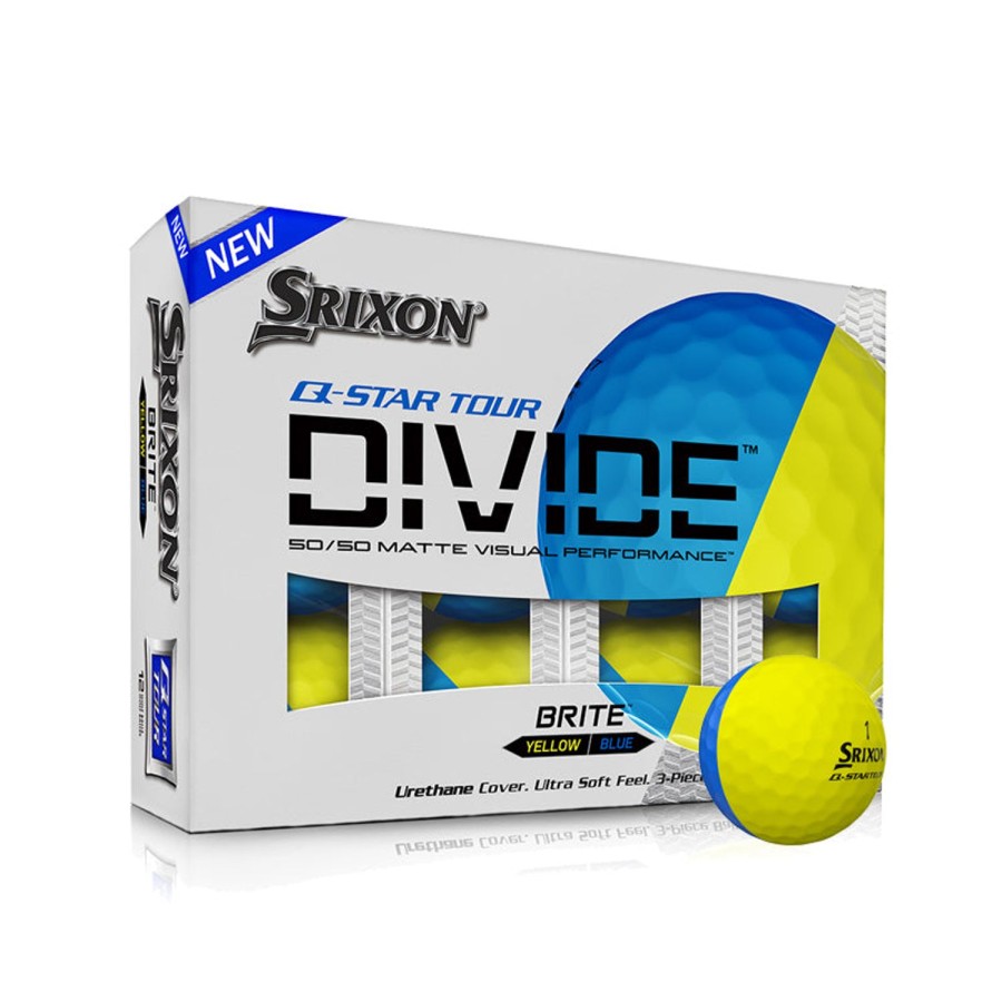 Balles Srixon Balles De Golf Srixon | 12 Balles De Golf Q Star Tour Divide Brite Jaune/Bleu