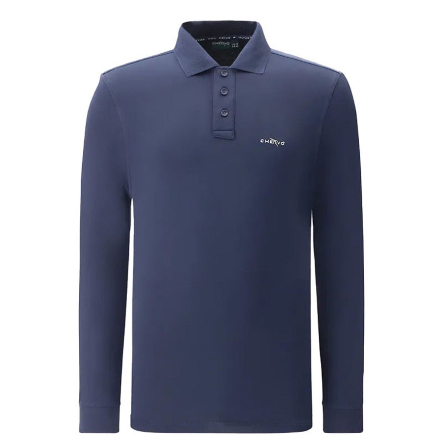 Vetements Chervo Polos | Polo Manches Longues Anguy Blue Homme