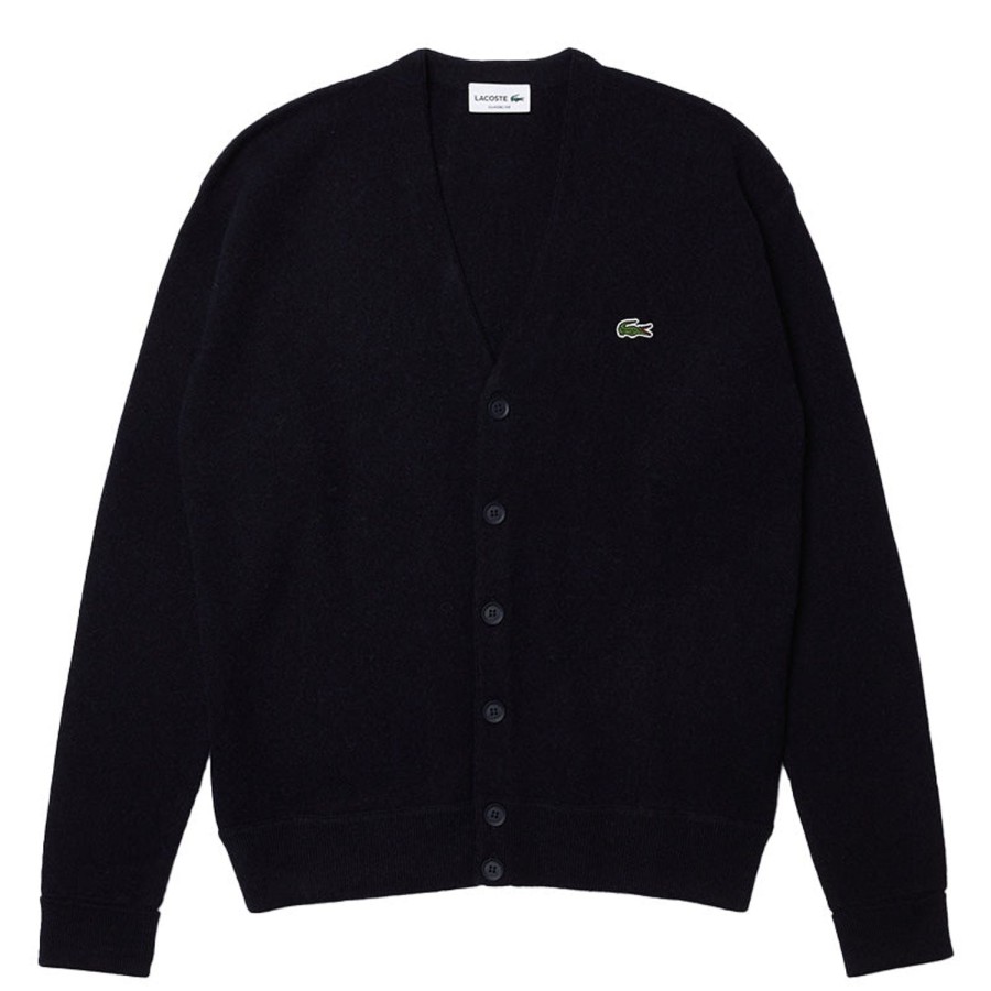 Vetements Lacoste Pulls Et Sweats | Cardigan En Laine Ah3 Marine Homme