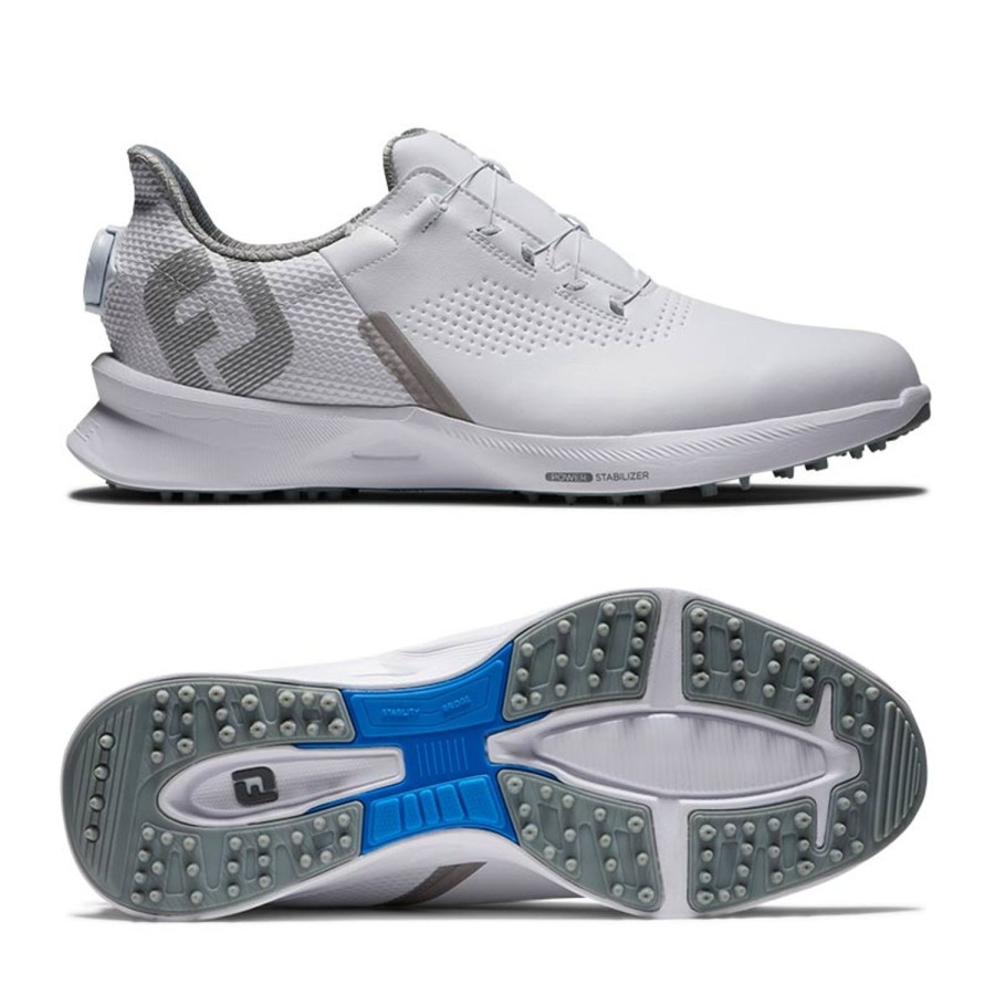 Chaussures FootJoy Chaussures De Golf Homme | Fuel Boa 55446 Blanc/Gris Homme