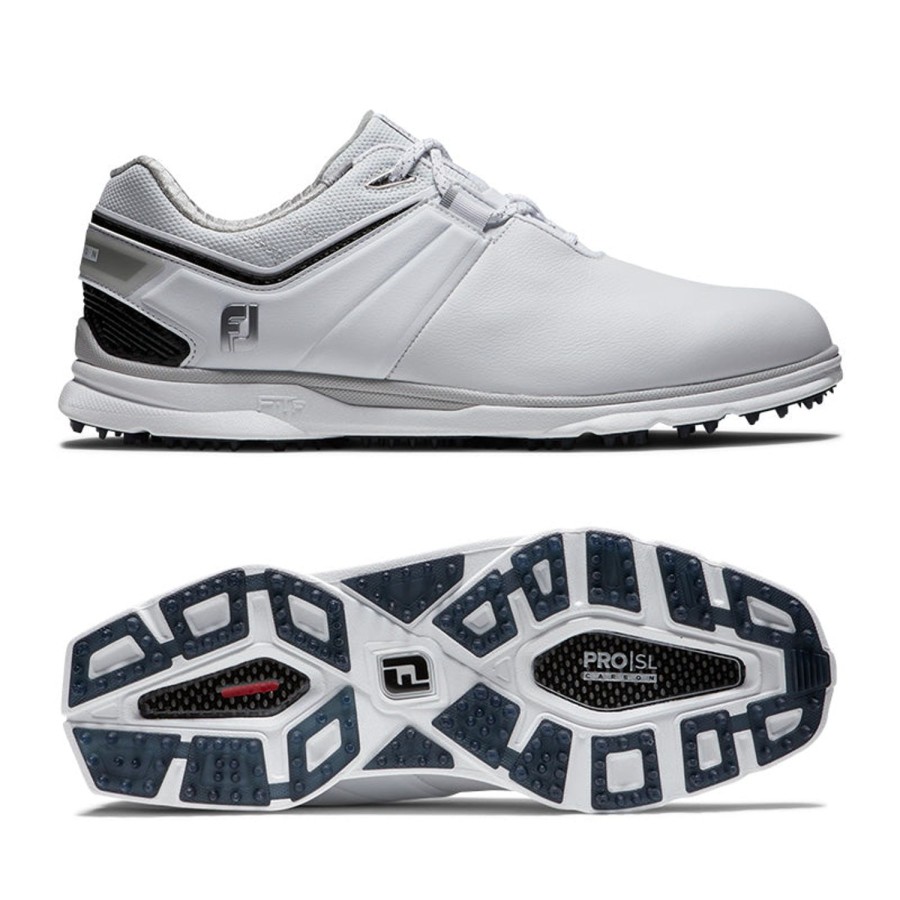 Chaussures FootJoy Chaussures De Golf Homme | Pro Sl Carbon Blanc/Noir 53079 Homme