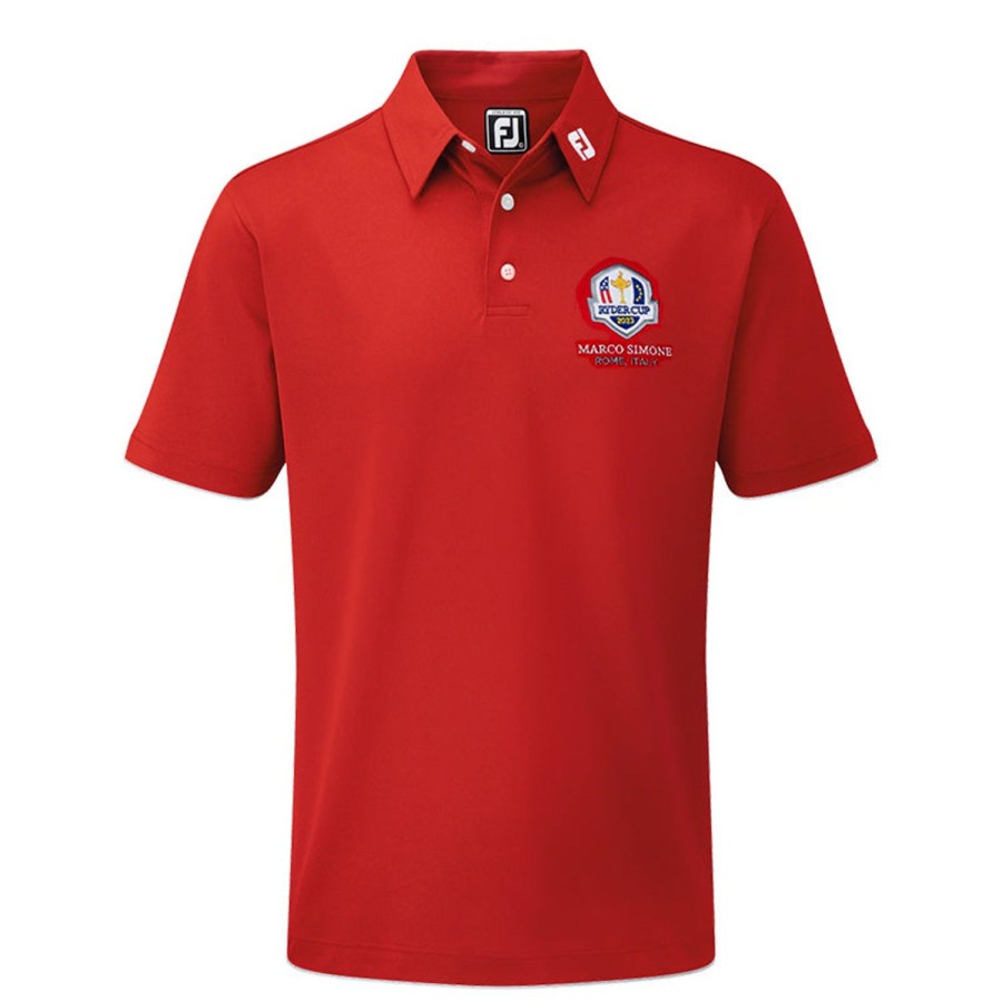 Vetements FootJoy Polos | Polo Pique Solid Ryder Cup Red Homme