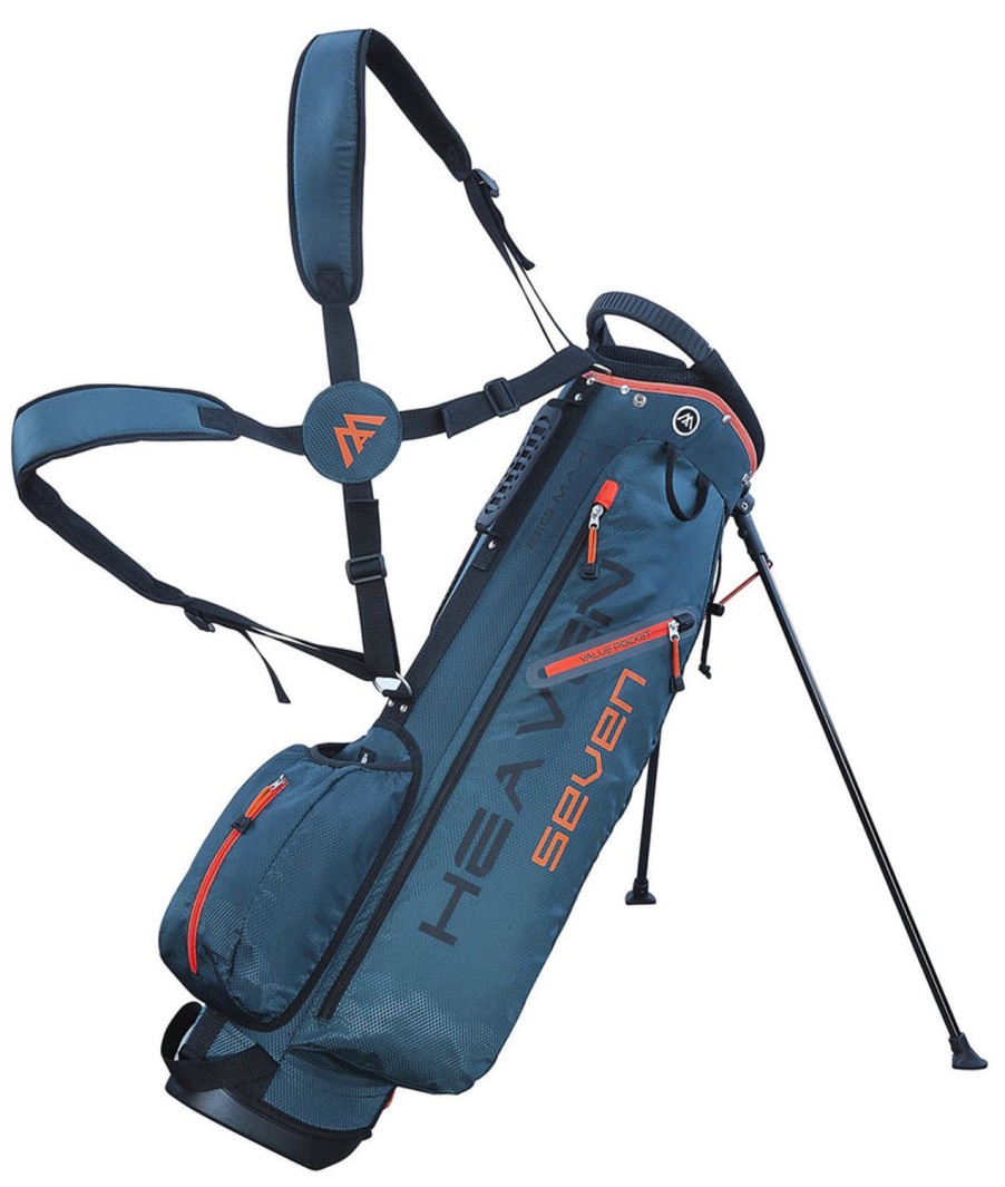 Sacs Bigmax Sacs De Golf Trepied | Sac Trepied Trepied Heaven 7 Bleu Petrole/ Orange