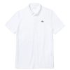 Vetements Lacoste Polos | Polo Respirant Texture Blanc Homme