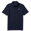 Vetements Lacoste Polos | Polo Respirant Texture Marine Homme