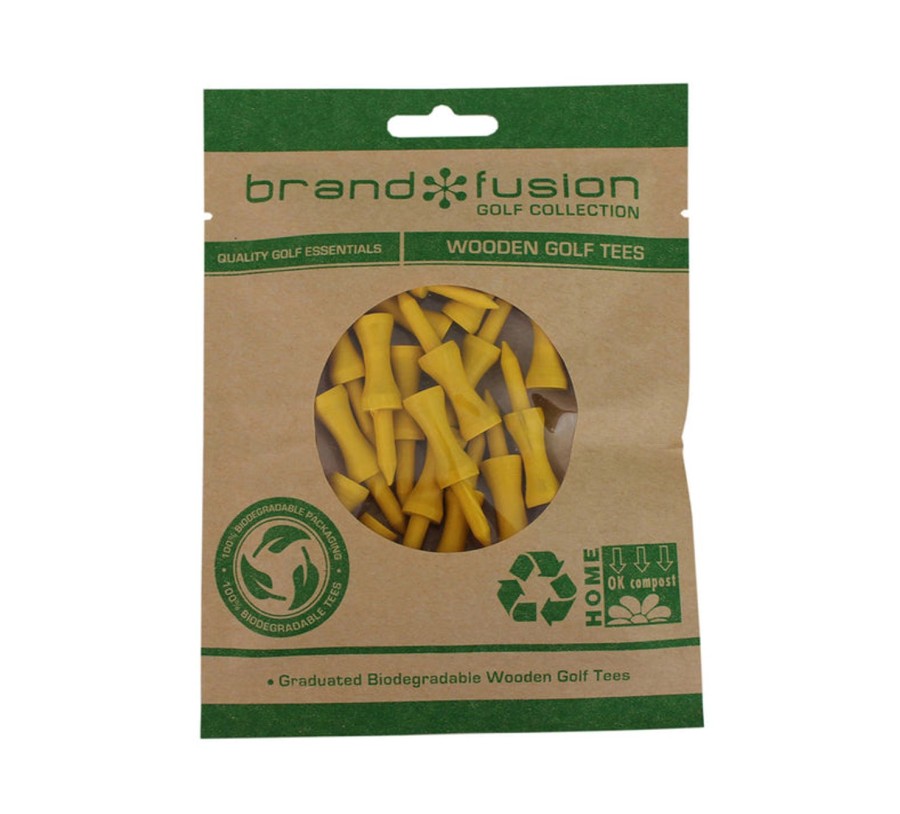 Accessoires & Montres Brand Fusion Tees | 20 Tees Bois Biodegradable Jaune 43Mm