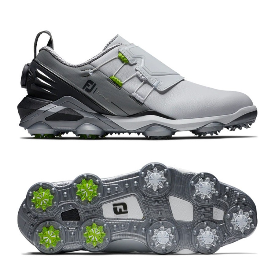 Chaussures FootJoy Chaussures De Golf Homme | Tour Alpha Boa 55509 Blanc/Gris/Gris Anhracite Homme