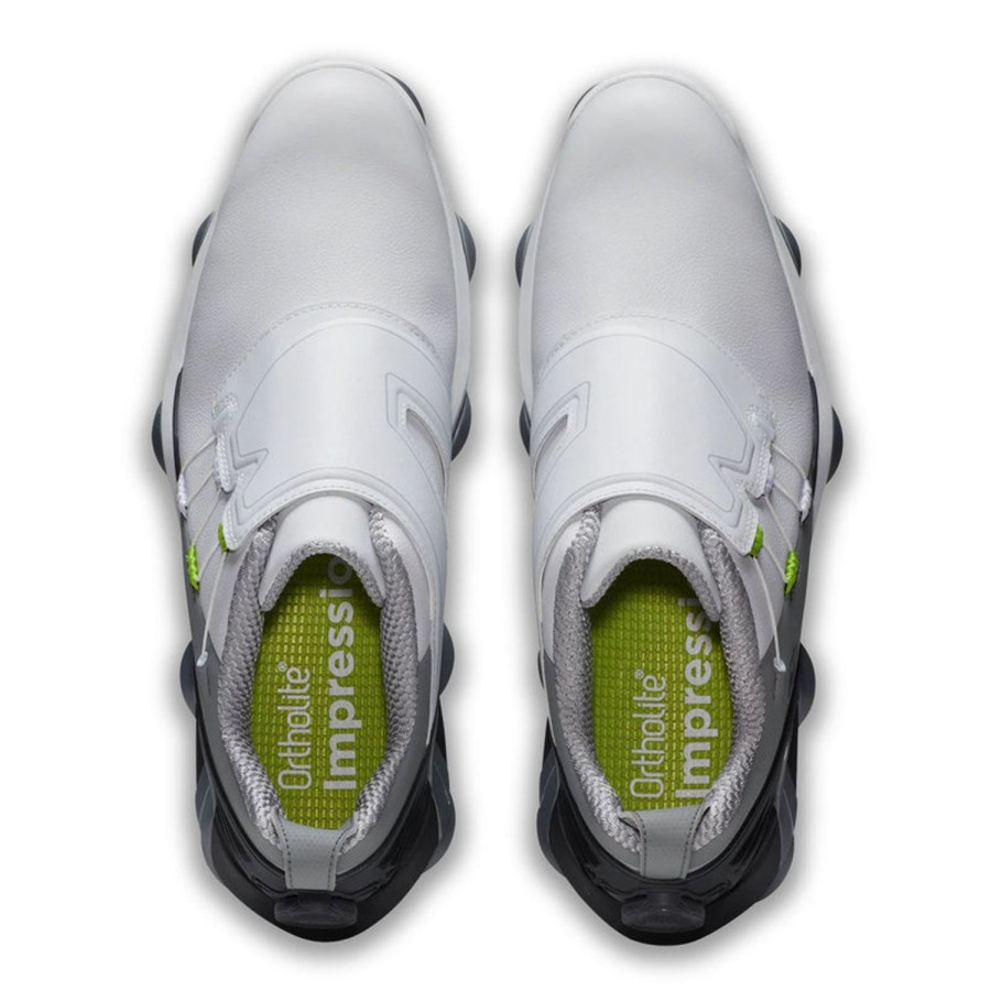 Chaussures FootJoy Chaussures De Golf Homme | Tour Alpha Boa 55509 Blanc/Gris/Gris Anhracite Homme