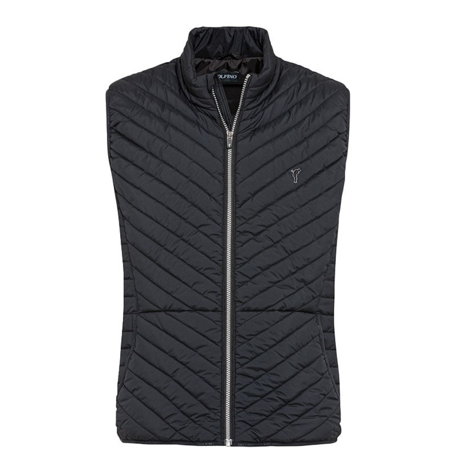 Vetements Golfino Vestes Et Coupe-Vent | Gilet Double Et Surpique Black Homme