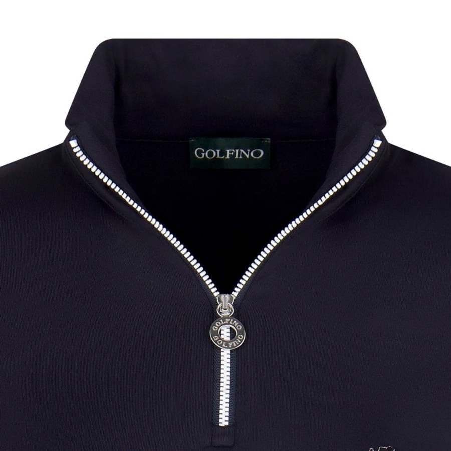 Vetements Golfino Polos | Polo Camionneur Avec Gestion De L'Humidite Et Protection Antifroid Navy Femme