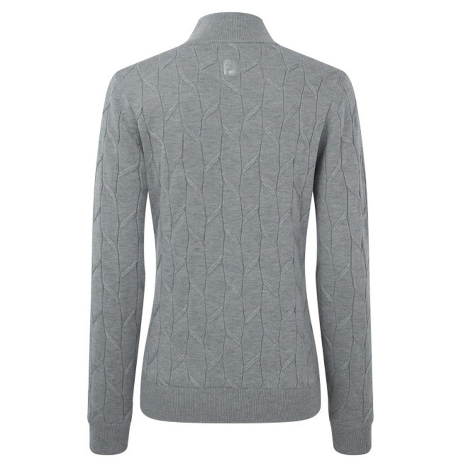 Vetements FootJoy Veste Et Coupe-Vent | Veste En Laine Melangee Zippee Gris Femme