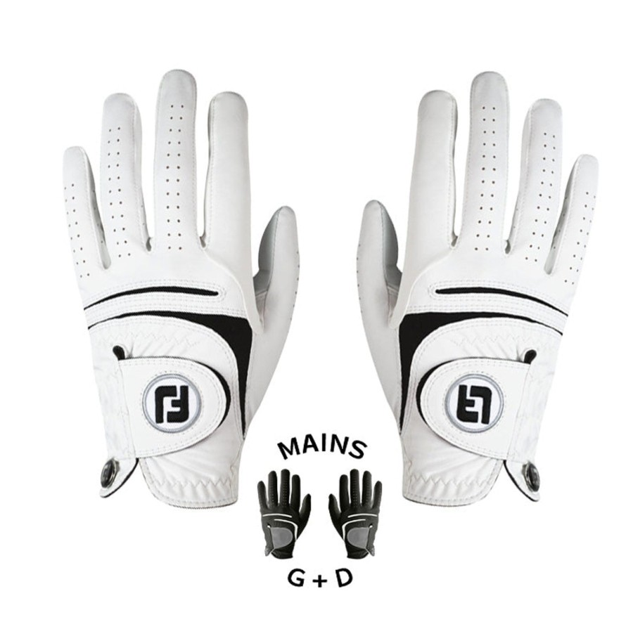 Gants FootJoy Gants De Golf Femme | Paire De Gants Weathersof 67495 Blanc Femme