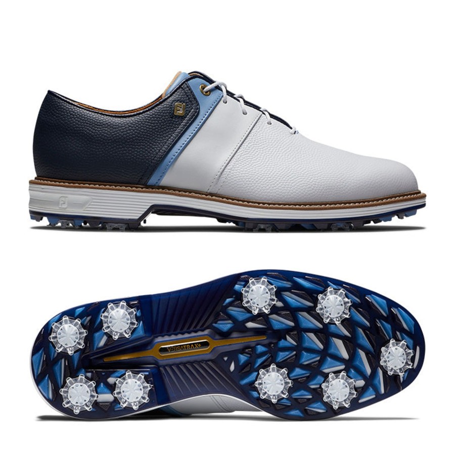 Chaussures FootJoy Chaussures De Golf Homme | Premiere Series Packard 54398 White/Blue/Navy Homme