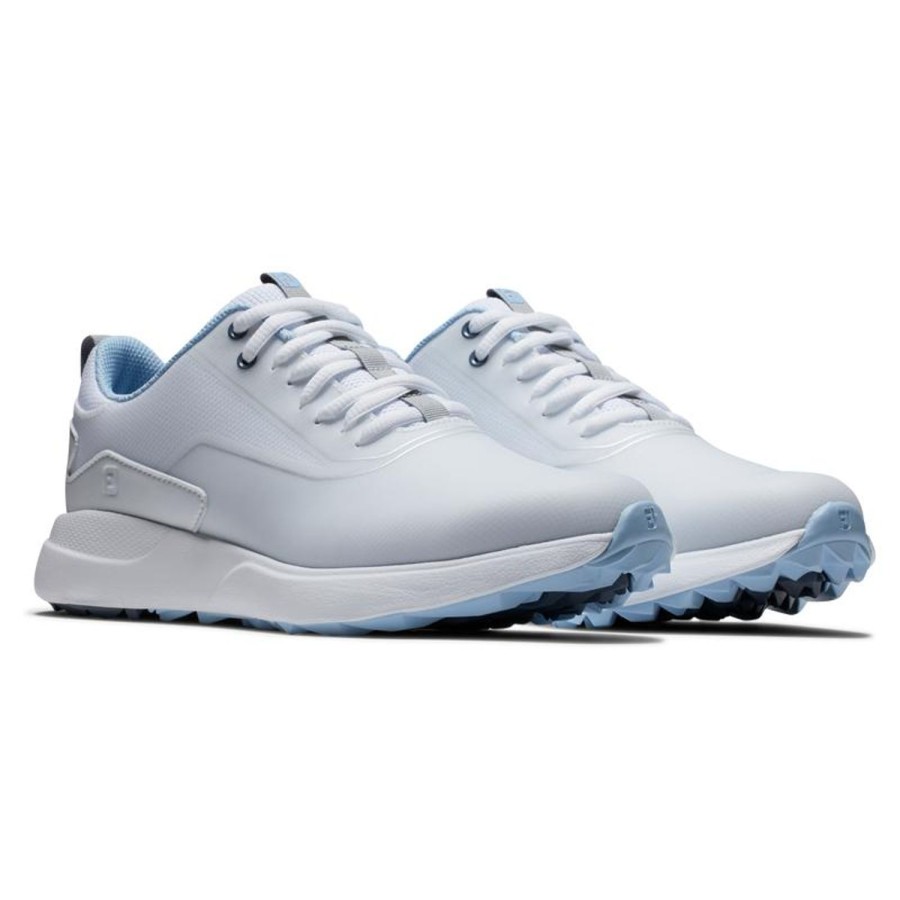 Chaussures FootJoy Chaussures De Golf Femme | Performa 99203 White/Blue Femme