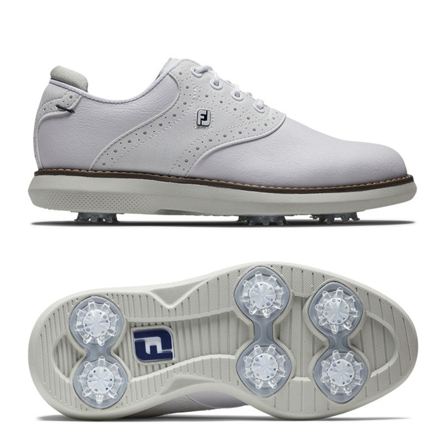 Chaussures FootJoy Chaussures De Golf Enfant | Tradition Junior 45037 White