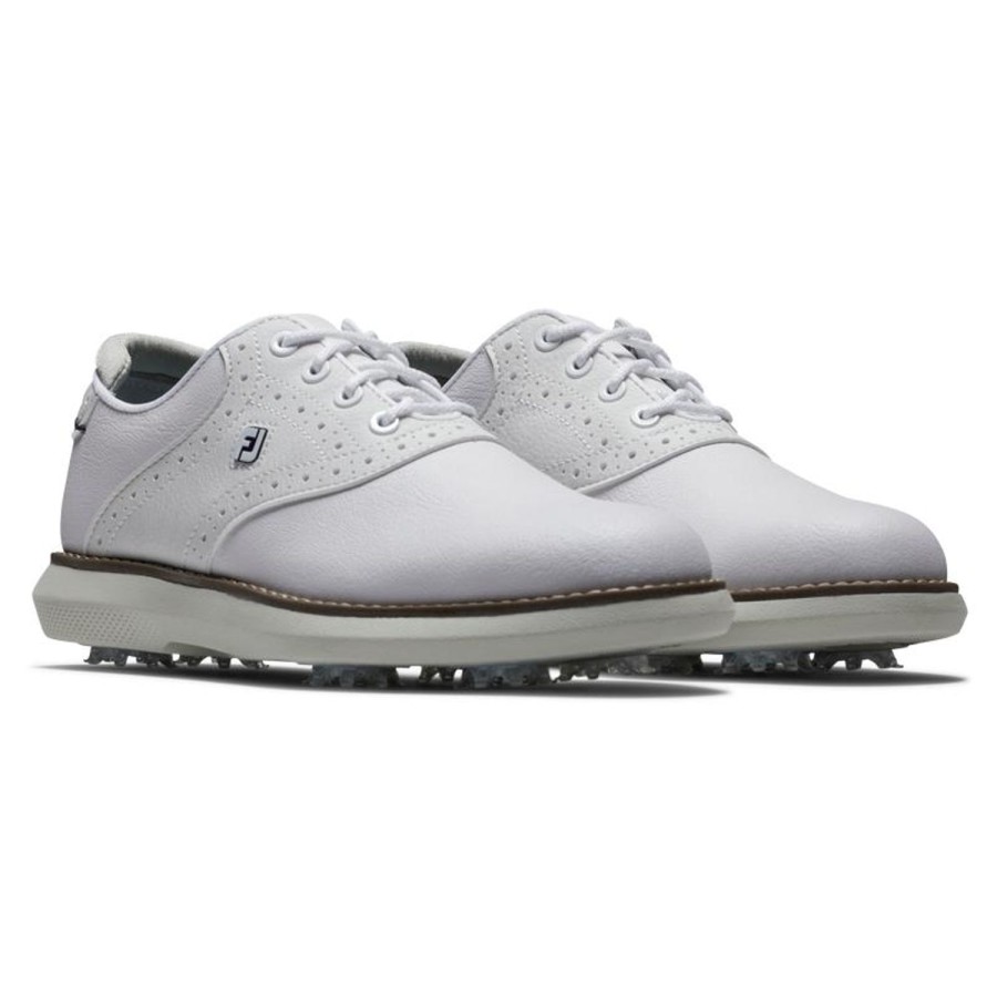 Chaussures FootJoy Chaussures De Golf Enfant | Tradition Junior 45037 White