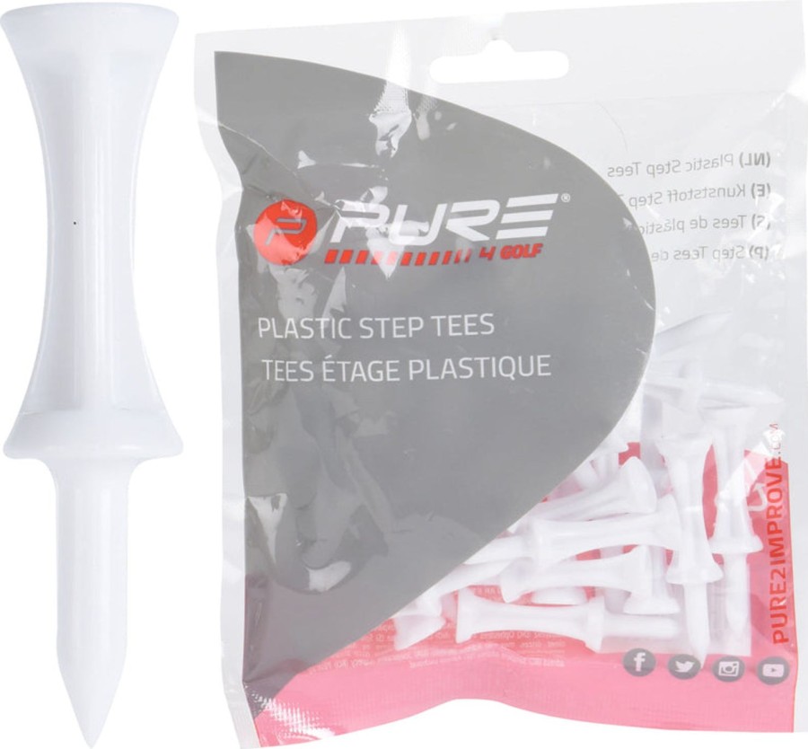 Accessoires & Montres Par72 Tees | 25 Tees Etage Plastique Blanc 51Mm