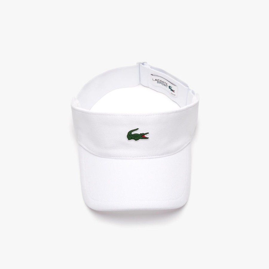 Vetements Lacoste Casquettes, Chapeaux Et Visieres | Visiere En Pique Et Molleton Blanc/001