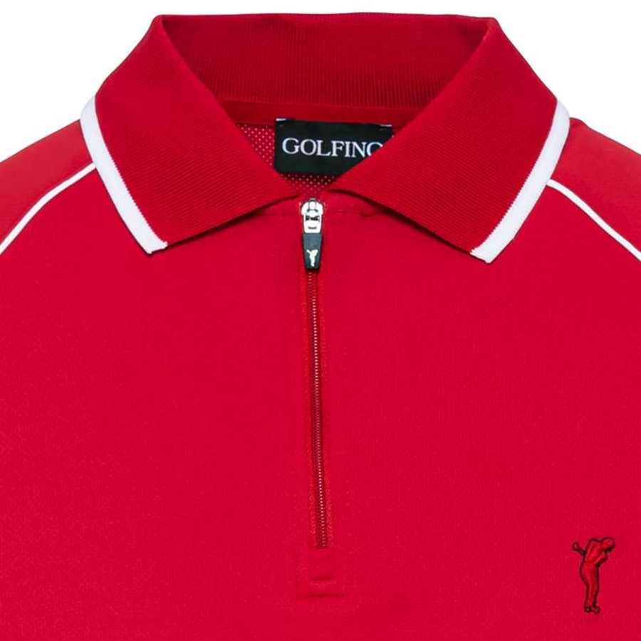 Vetements Golfino Polos | Polo Elastique Red Homme