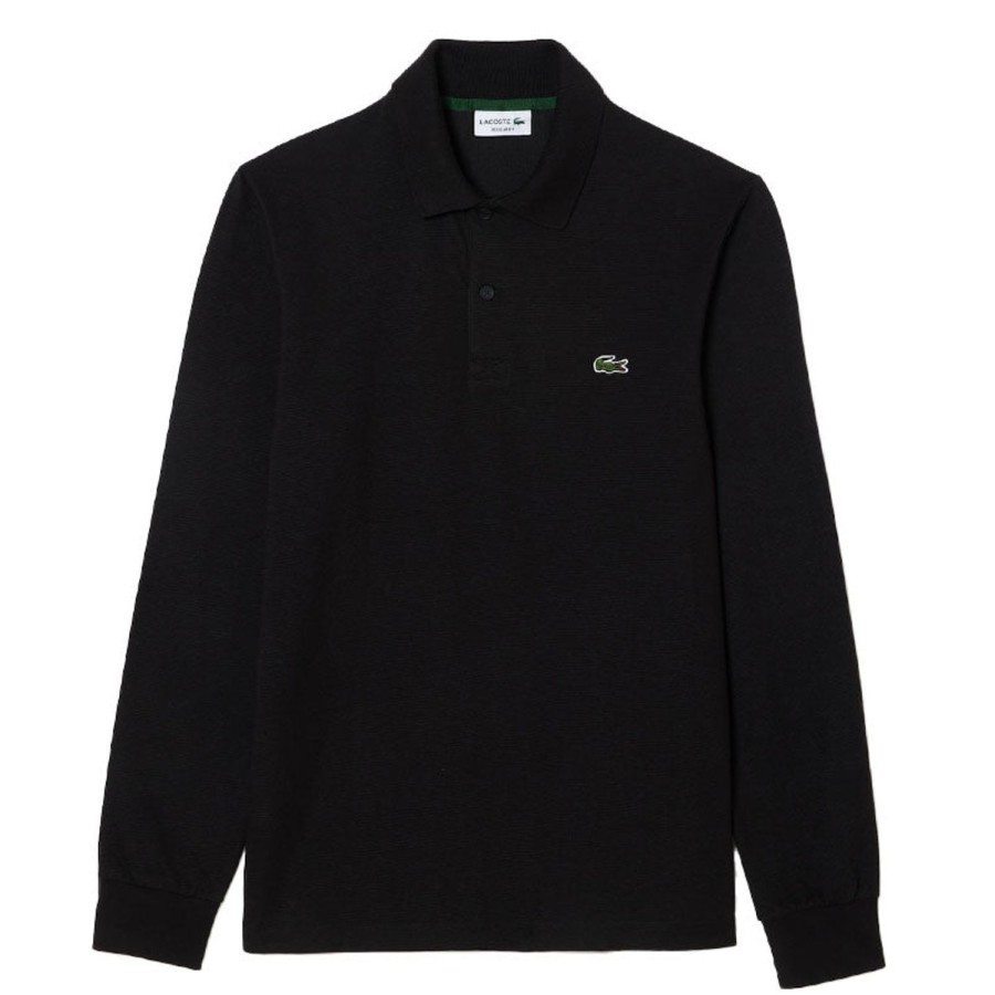 Vetements Lacoste Polos | Polo Regular Manches Longues Black Homme