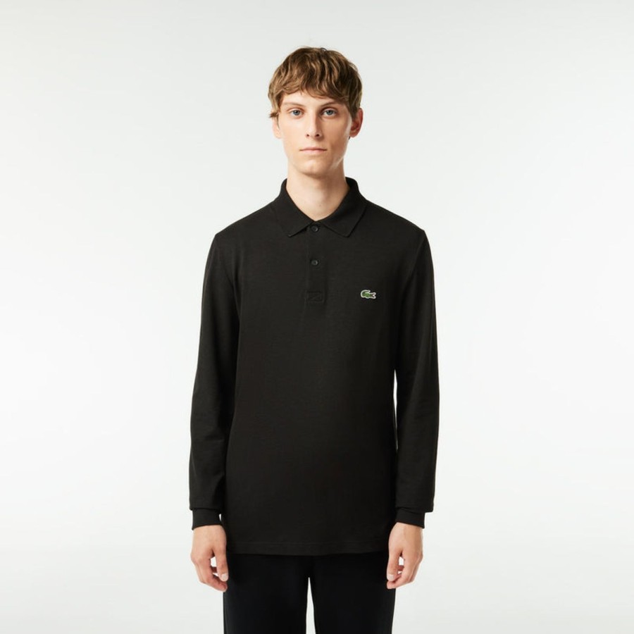 Vetements Lacoste Polos | Polo Regular Manches Longues Black Homme