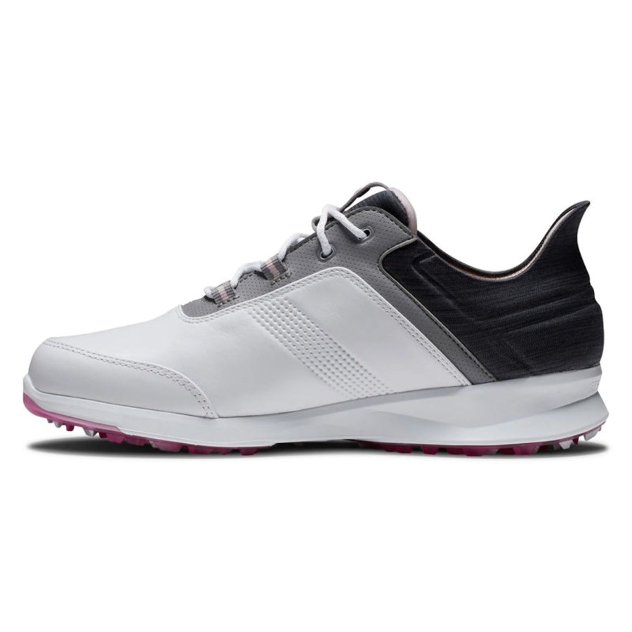 Chaussures FootJoy Chaussures De Golf Femme | Fj Stratos 90123 Blanc/Noir/Rose Femme