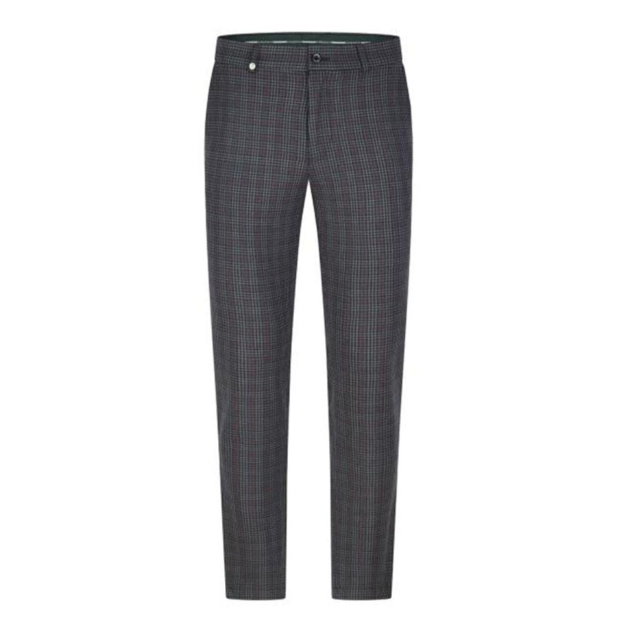 Vetements Golfino Pantalons | Pantalon A Carreaux The Ralston Check Extra Navy Homme