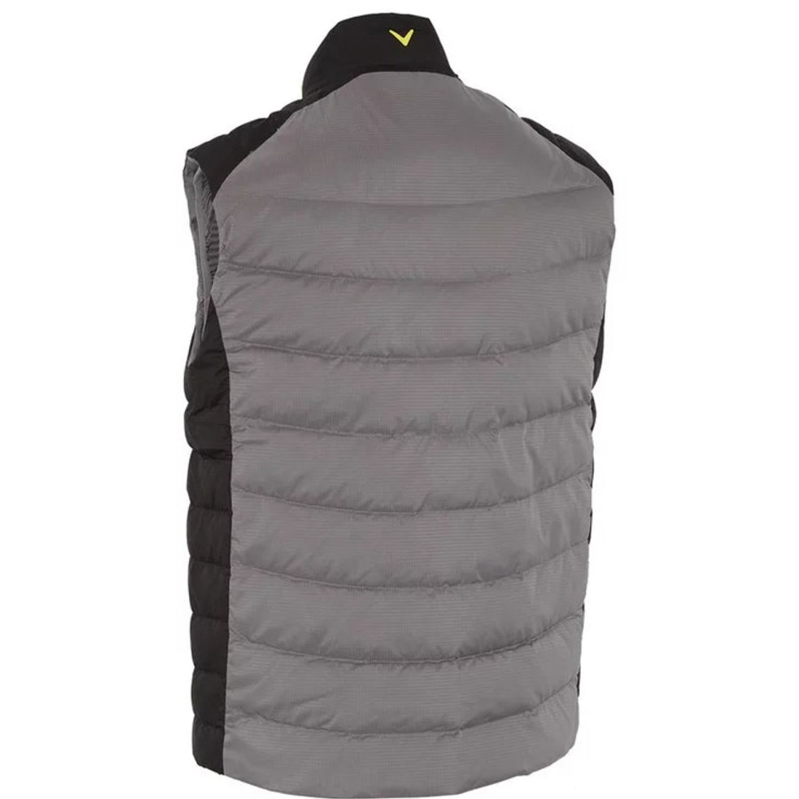 Vetements Callaway Golf Vestes Et Coupe-Vent | Gilet Matelasse Sans Manche Grey Yellow Homme