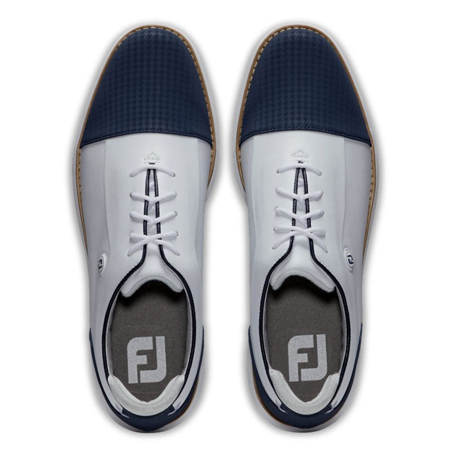 Chaussures FootJoy Chaussures De Golf Femme | Fj Tradition 97915 Blanc/Marine Femme